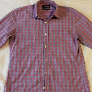 Bonobos Pink & Blue Plaid Button Down, Slim Fit Size SMALL